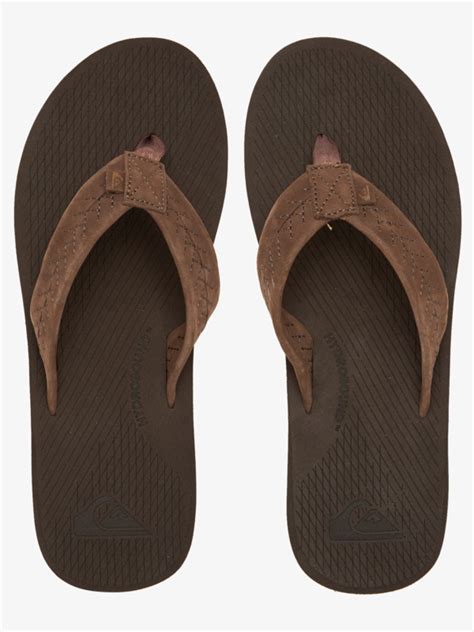 Mens Left Coasta Leather Thongs Quiksilver