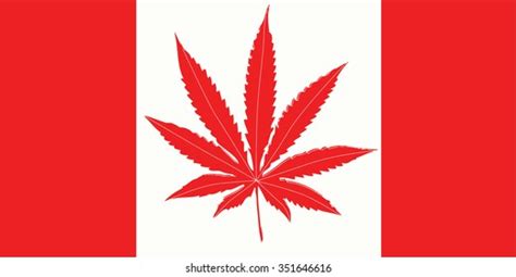 Weed Canada Flag Stock Vector Royalty Free 351646616 Shutterstock