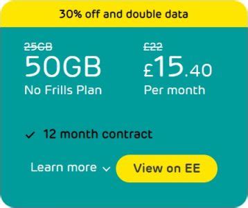 EE SIM Only Deals 50GB Data Now Just 14 A Month Phones LTD