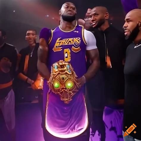 Lebron James Wearing The Infinity Gauntlet With Sprite Cranberry