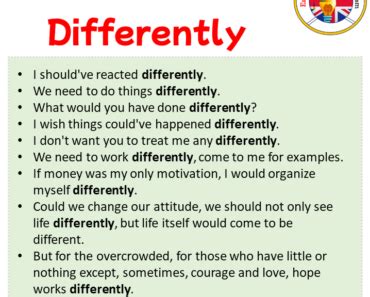 Sentences For Differently Archives - English Grammar Here 