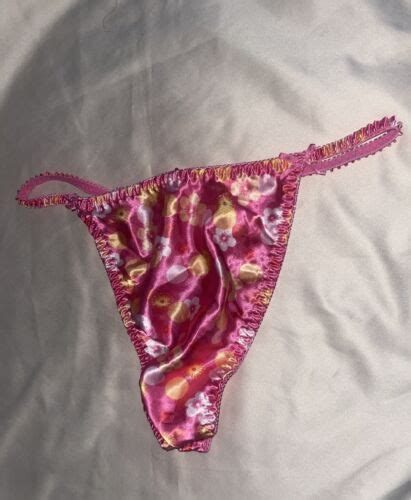 Vintage Delicates Satin String Bikini Thong Medium Panty EBay