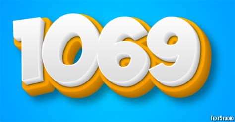 1069 Text Effect and Logo Design Number