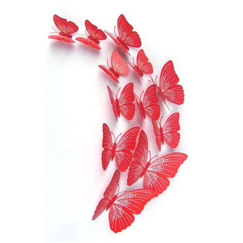 Buy 12x 3d Butterfly Wall Sticker Fridge Magnet Room Decor Decal Applique At Affordable Prices