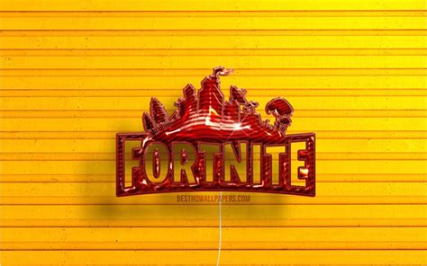 Download wallpapers Fortnite logo, 4K, red realistic balloons, games brands, Fortnite 3D logo ...