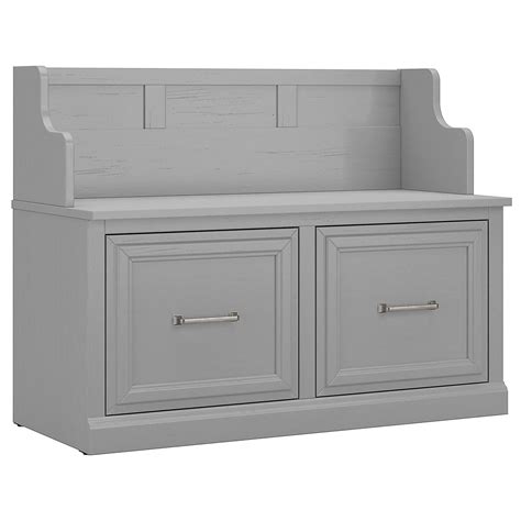 Woodland W Entryway Bench With Doors In Cape Cod Gray Engineered