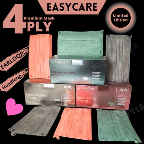 Easycare 4PLY Premium Topeng Muka 50pcs Dewasa Earloop Headloop DAY