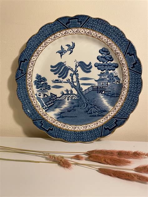 Vintage Booths Real Old Willow Pattern 10 Plate Etsy Uk