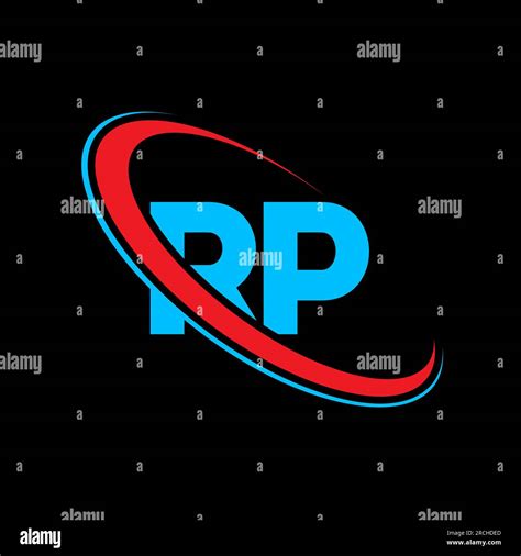 Rp R P Letter Logo Design Initial Letter Rp Linked Circle Uppercase