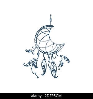 Boho Dreamcatchers With Feathers And Arrow Doodle Set Of Dreamcatchers