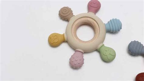 Silicone Teether Baby Teether Wood Ring Teething Toys Bpa Free Silicone