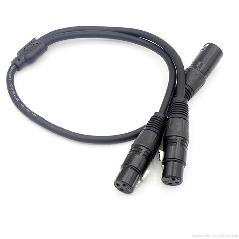 1 Male XLR To Dual Female XLR Y Splitter Cable Microphone Lead Combiner