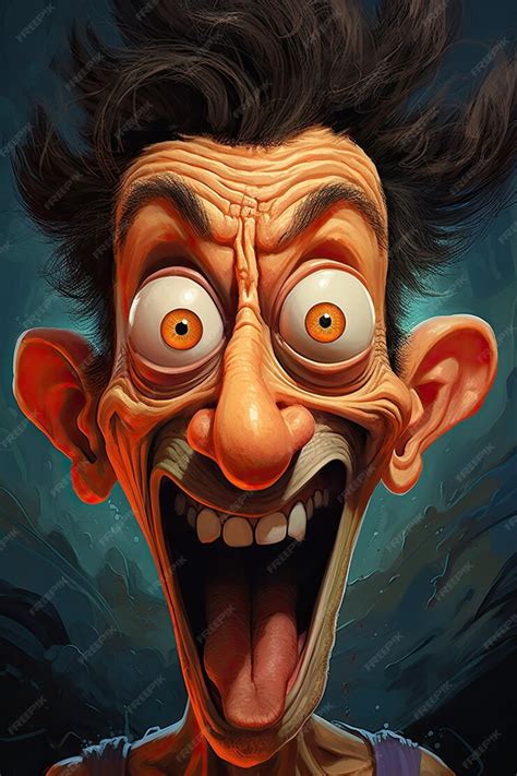 Premium Photo | A cartoon man with a goofy expression on his face ...