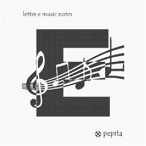 Needlepoint Canvas Letter E Music Notes