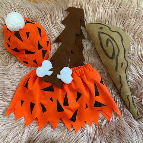 Bam Bam Bamm Bamm Rubble Flintstone Costume W Club Hat Etsy Artofit