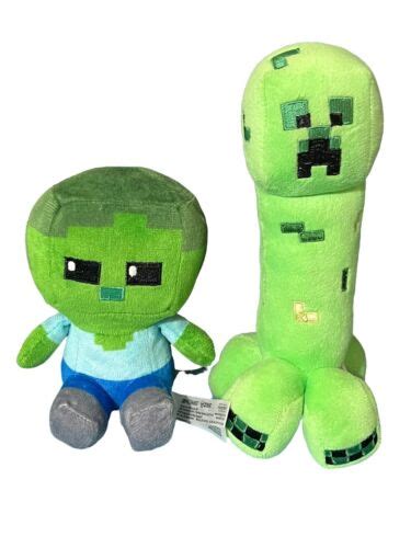 Minecraft Creeper And Steve Plush Stuffed Toy By Mojang Jinx Ebay