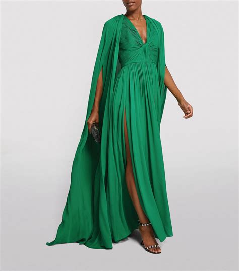 Elie Saab Silk Pleated Cape Dress Harrods AU