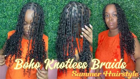 Prep With Me For Vacation How To Do Boho Knotless Braids On Natural