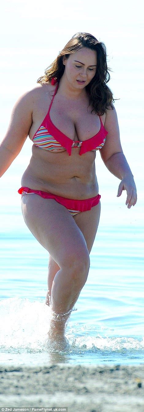 Chanelle Hayes Squeezes Her Ample Assets Into A Frilly Pink Bikini In Alicante Daily Mail Online