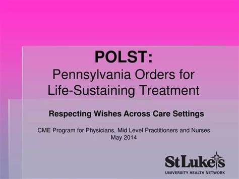 Ppt Polst Pennsylvania Orders For Life Sustaining Treatment