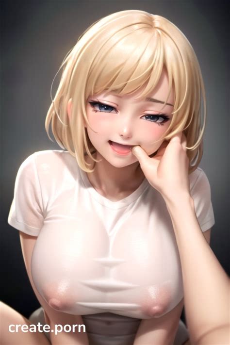 Mischievous Smiling While Blushing 3d Wet T Shirt AI Porn