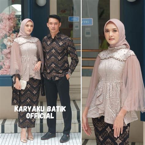 Jual Batik Couple Kebaya Modern Kebaya Tunangan Lamaran Baju Wisuda