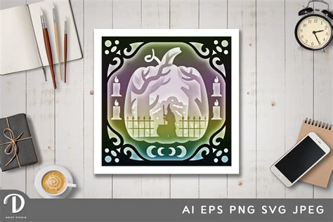 Halloween Svg D Shadow Box Witch S Forest In Pumpkin Drizy Studio