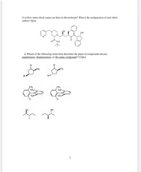 Solved 5 A How Many Chiral Centers Are There In This Chegg