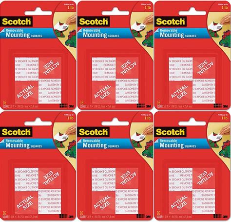 Scotchr Removable Mounting Squares 1 X 1 Inches 16