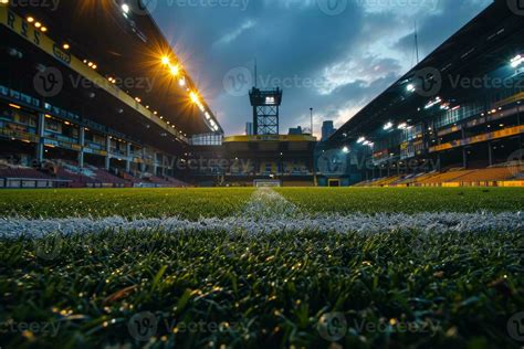 Ai Generated Lush Green Lawn At Football Soccer Sports Stadium Professional Photography 36099699