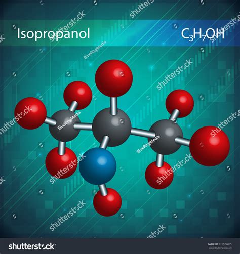 image showing isopropanol molecules stock vector royalty