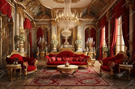 Premium Photo | Luxury royal interior of royal palace with red velvet ...