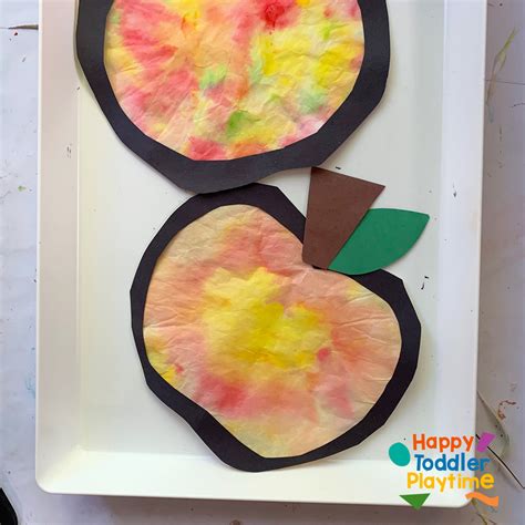 Coffee Filter Apple Craft - Happy Toddler Playtime