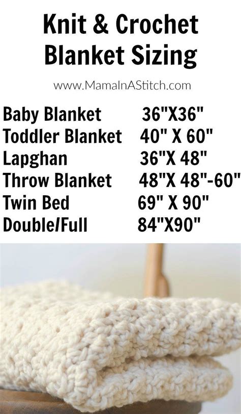 Blanket Sizing Guide Via Mama In A Stitch Knit And Crochet Free