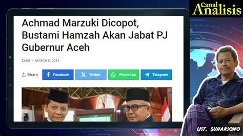 PJ Gubernur Aceh Tiba Tiba Dicopot Gara Gara Palson 02 Nglumpruk