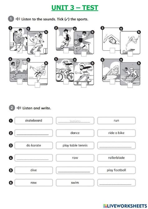 Tiger 3 Unit 4 Test Liveworksheets