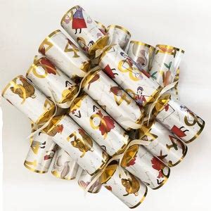 Set Of 12 Flat Pack Make Your Own Christmas Crackers The 12 Days Of