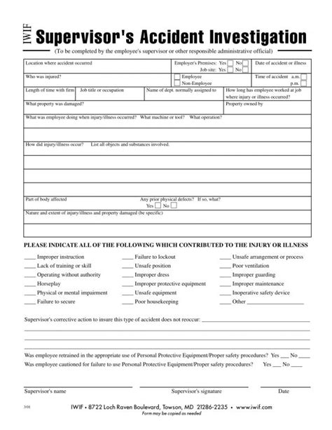 Free 6 Accident Investigation Form Samples In Pdf Ms Word