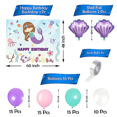 Party Propz Mermaid Theme Decoration Items Set Of 59Pcs Balloon