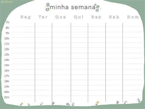 Cronograma De Rotina Semanal - Cronograma de Rotina Semanal com Estilo Aesthetic e Flores | Cronograma ...