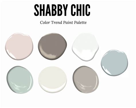 Shabby Chic Paint Colors Paint Color Palette Interior Paint - Etsy