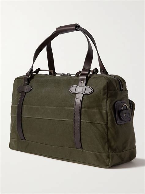 Filson Hour Leather Trimmed Tin Cloth Duffle Bag Filson