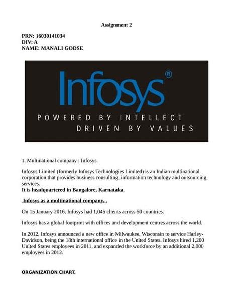 Infosys Case Study Organizational Structure Infosys