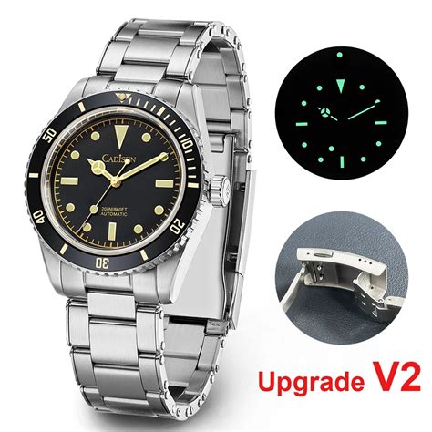 Cadisen Luxury Men Watch 38mm Diver Vintage Automatic Business