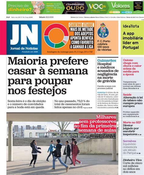 Capa Jornal De Not Cias Setembro Capasjornais Pt