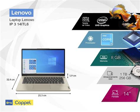 Laptop Lenovo Ideapad 3 14itl6 14 Windows 11 Home Intel Core I3 8 Gb Ram 1 Tb Hdd 256 Gb Ssd