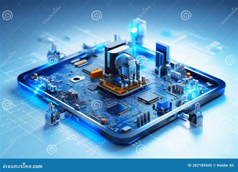 The Efficient and Speedy Automatic Pick and Place Machine, Generative Ai Stock Illustration ...
