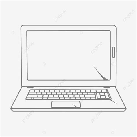 An Outline Drawing Of A Laptop Computer Sketch Vector, Wing Drawing ...