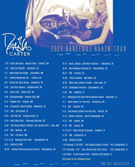 Upcoming 2024 2025 Tour Dates Deana Carter Official Website