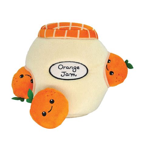 Hugsmart Puzzle Hunter Food Party Orange Jam Interactive Plush Dog